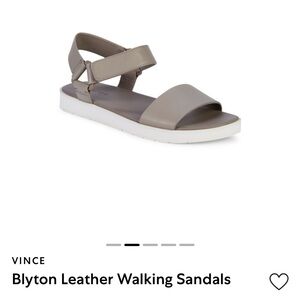 VINCE Blyton Leather Walking Sandals Gray Size 8 NWB